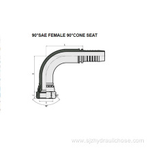 90° SAE Female 90° Cone Seat 27891